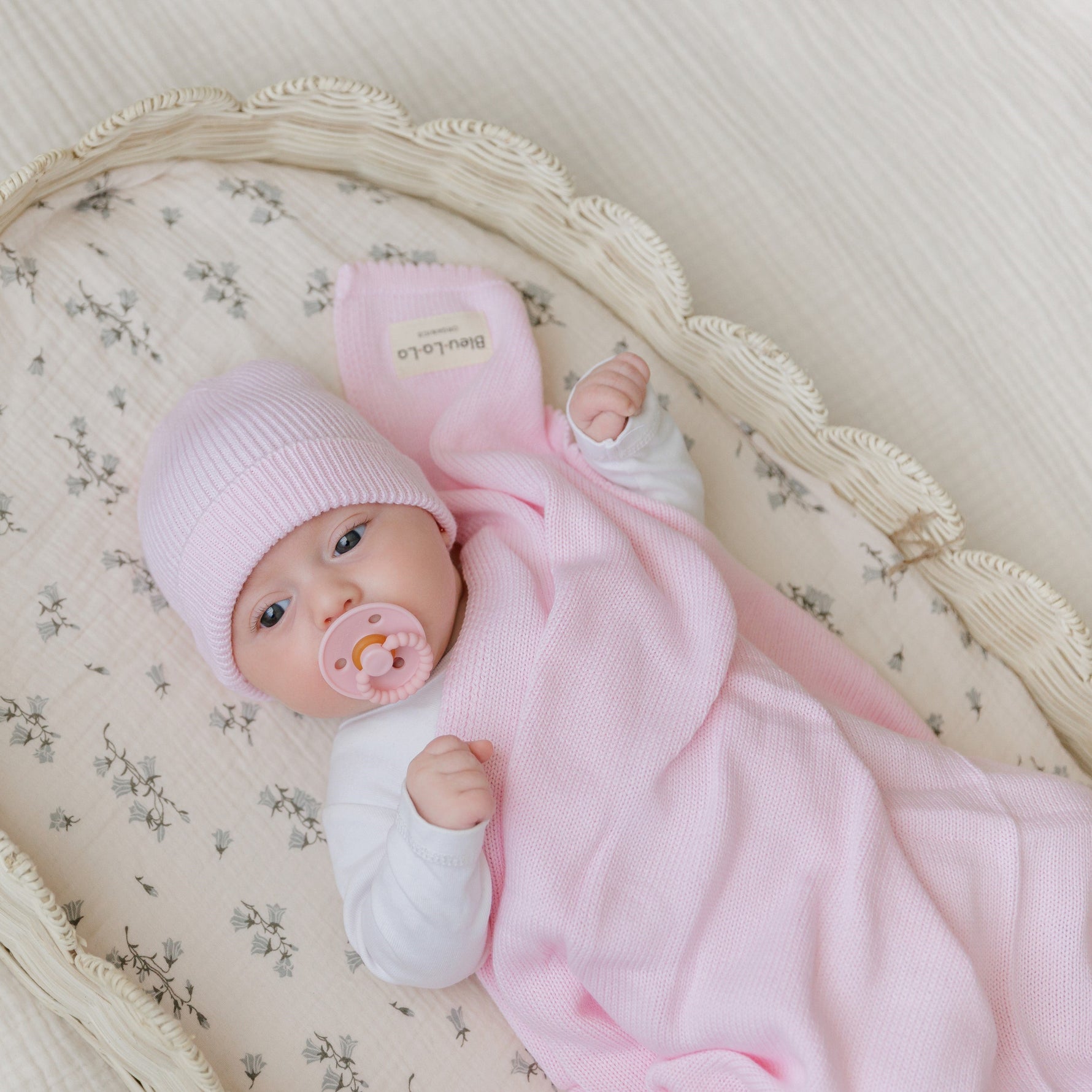 Bleu La La Luxe Collection 100 Percent Organic Cotton Luxury Knit Baby Blanket - Baby & Toddler > Baby Gift Sets