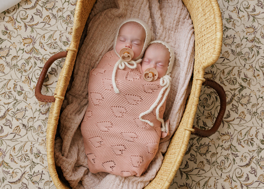 100 Percent Cotton Luxury Knit Heart Swaddle Baby Blanket Bleu La La