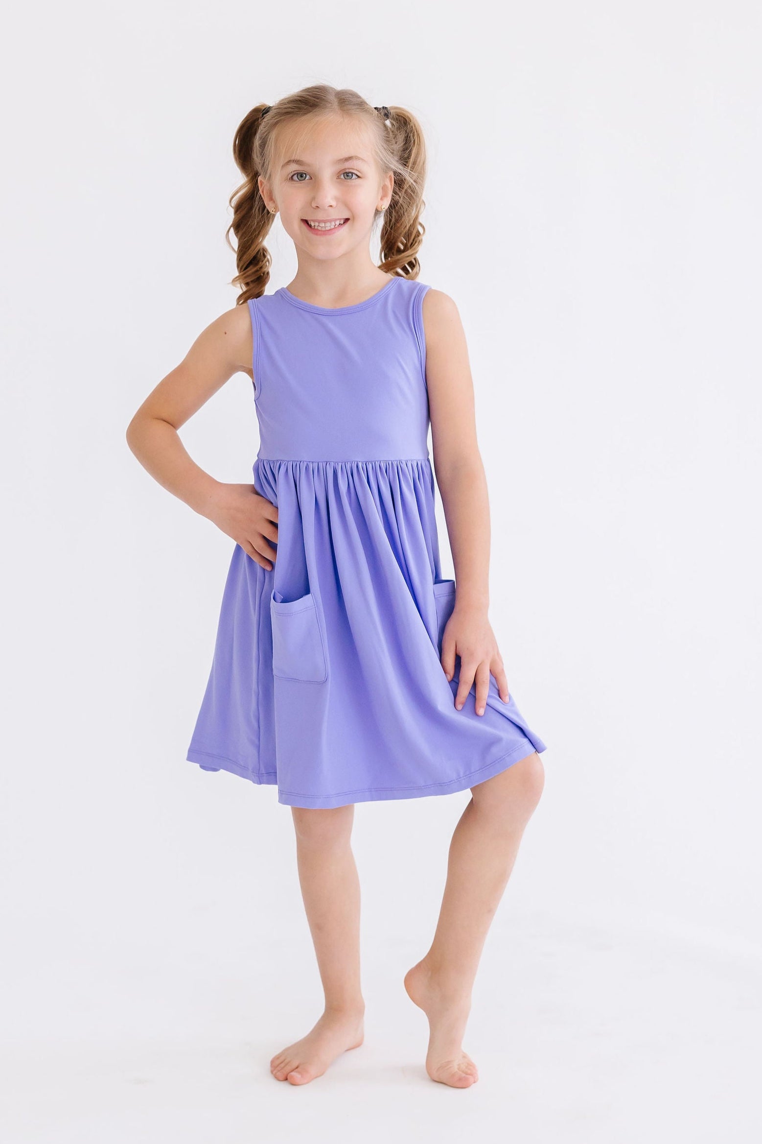 Mila & Rose ® Periwinkle Pocket Tank Twirl Dress For Girls Mila And Rose - Apparel & Accessories > Clothing > Dresses Twirl Pocket Dress Tank