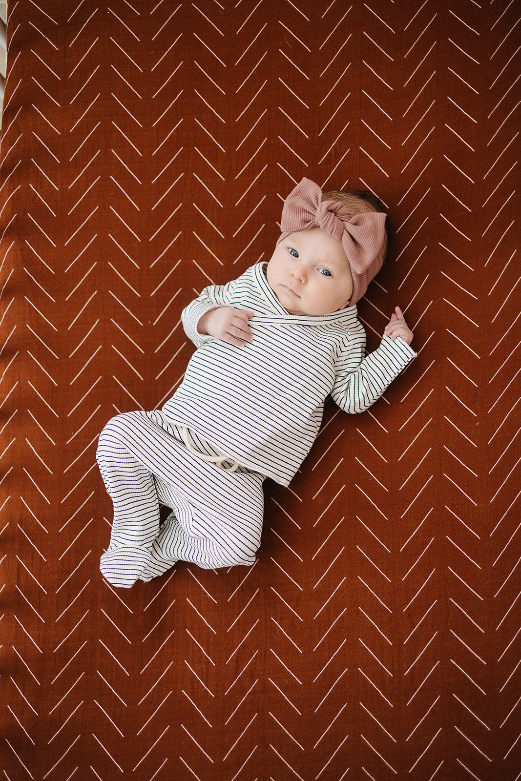 Rust Mudcloth Muslin Crib Sheet by Mebie Baby