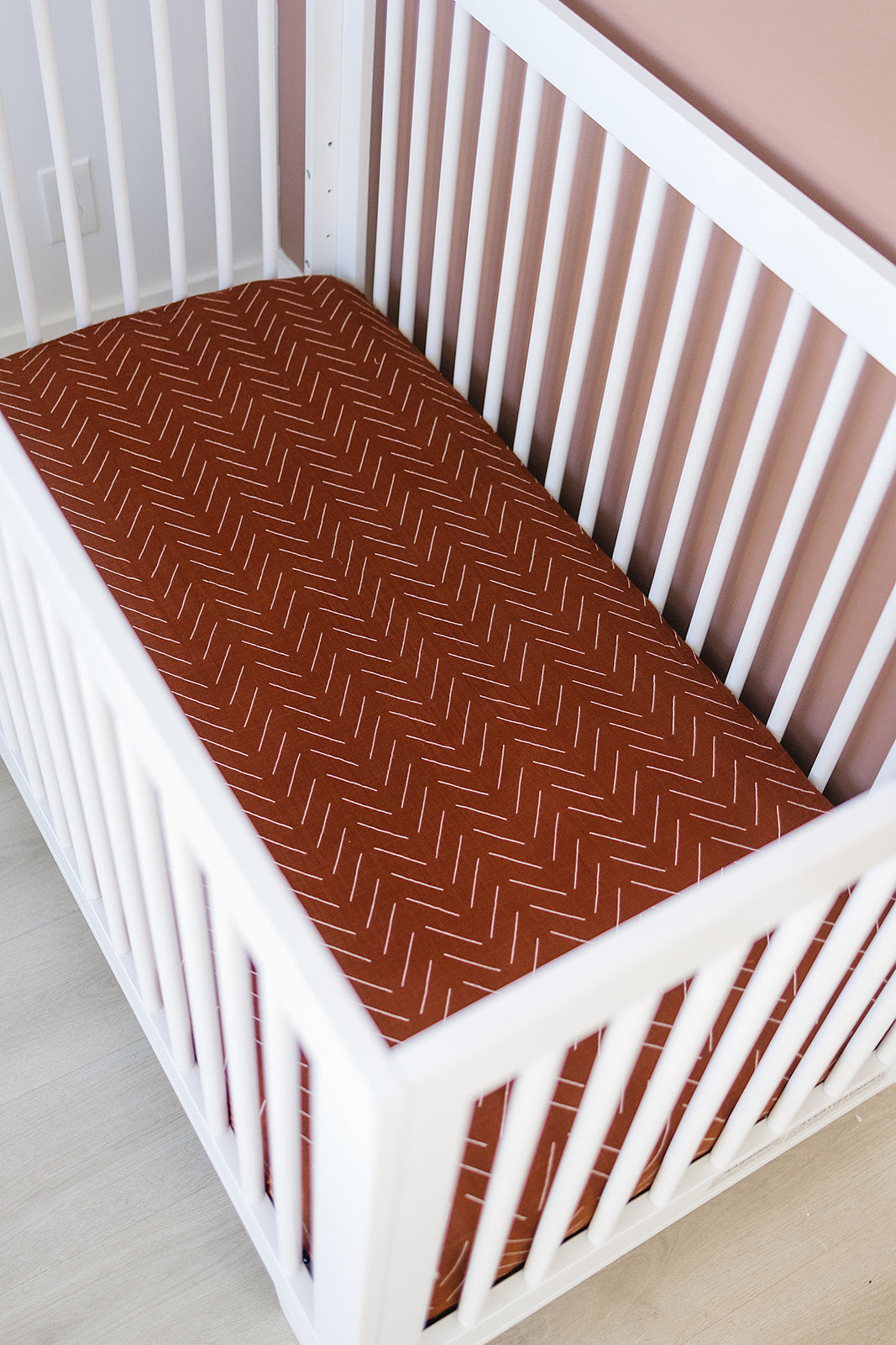 Rust Mudcloth Muslin Crib Sheet by Mebie Baby