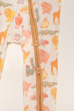 My First Trip to the Zoo Bamboo Double Zip Footie/Animal Onesie by Rayn’s Tiny Stitches