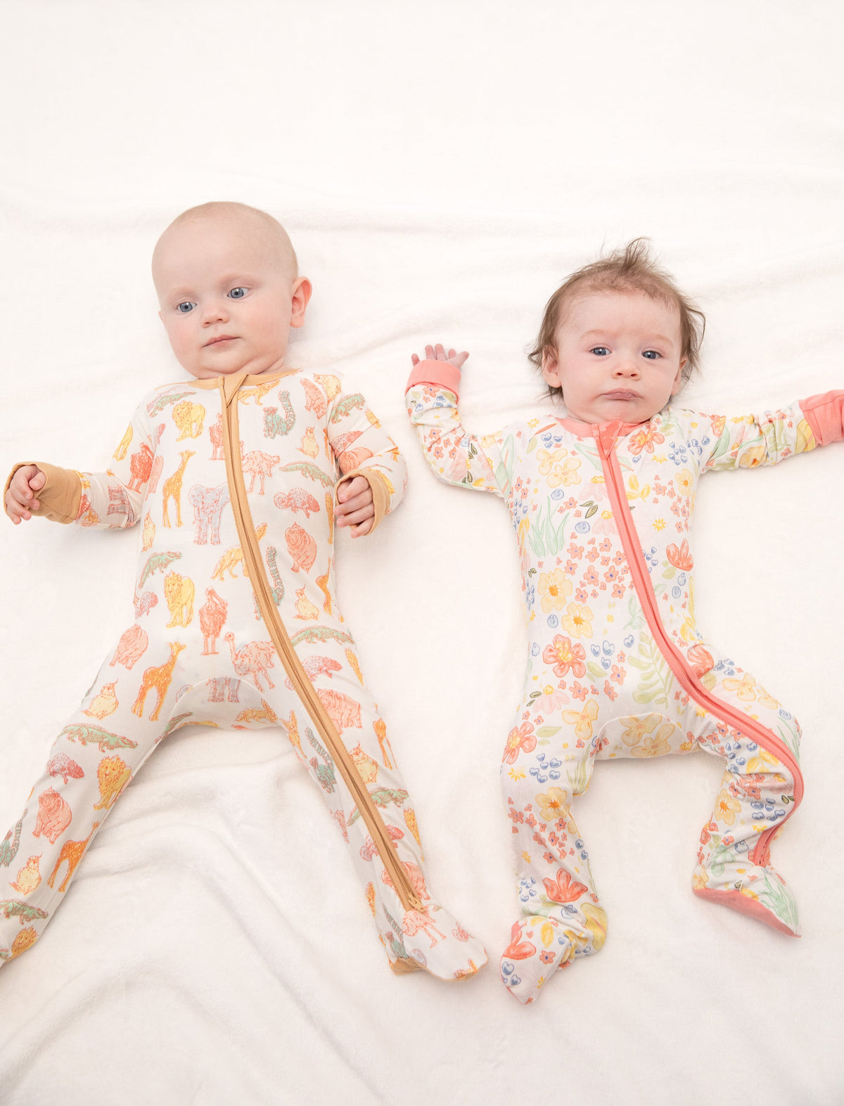 My First Trip to the Zoo Bamboo Double Zip Footie/Animal Onesie by Rayn’s Tiny Stitches