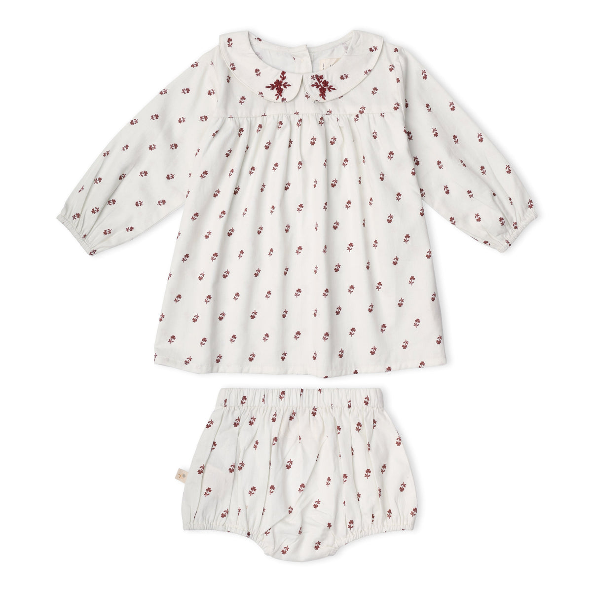 Organic Peter Pan Collar Dress - Forest Scatter by Makemake Organics