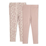 Organic Legging Set of 2 - Petal Whispers + Dusty Rose by Makemake Organics