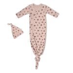 Organic Kimono Knotted Sleep Gown - Rosebud by Makemake Organics