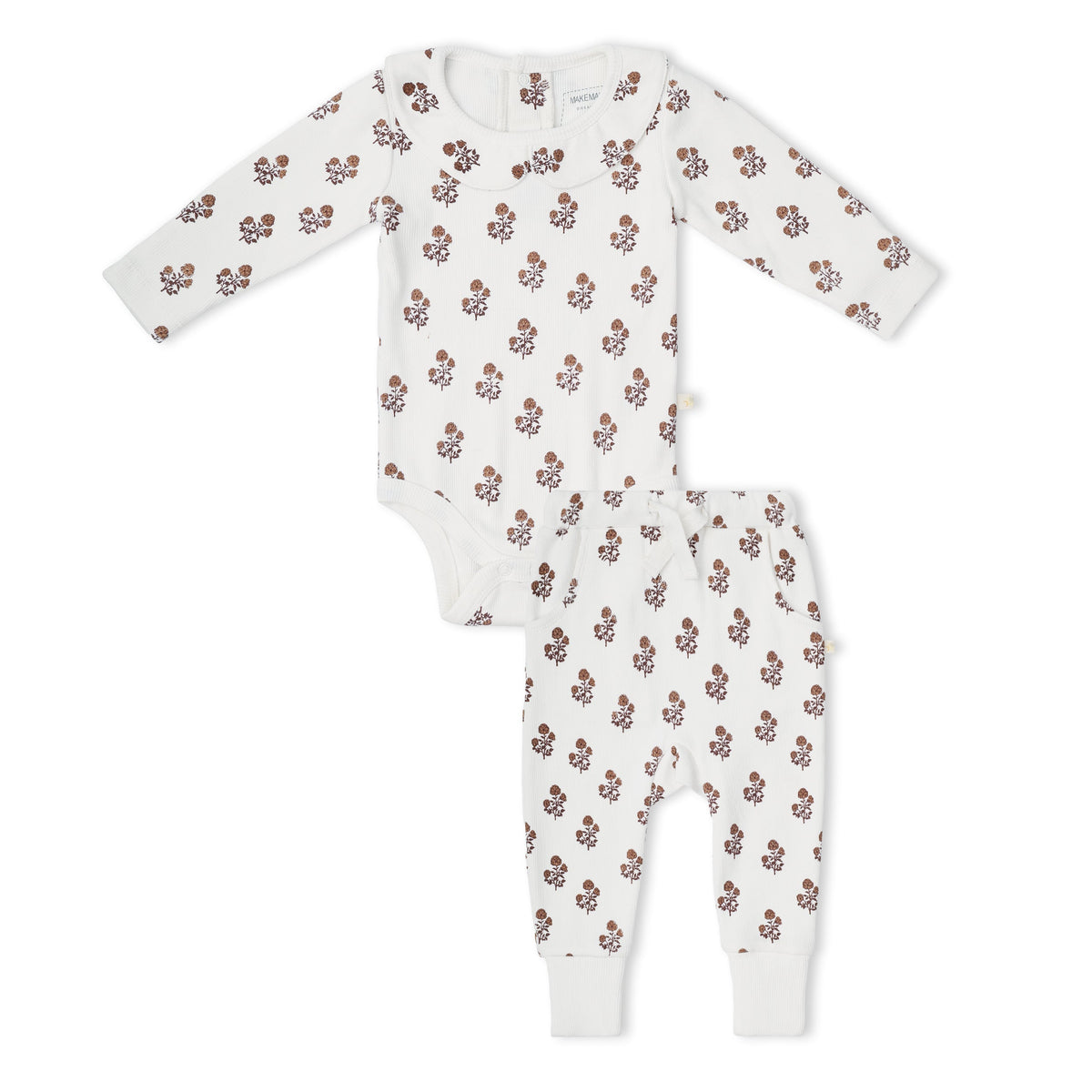 Organic Ruffle Collar Onesie & Pants Set - Loom by Makemake Organics