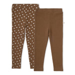 Organic Legging Set of 2 - Chestnut Bloom + Brown by Makemake Organics