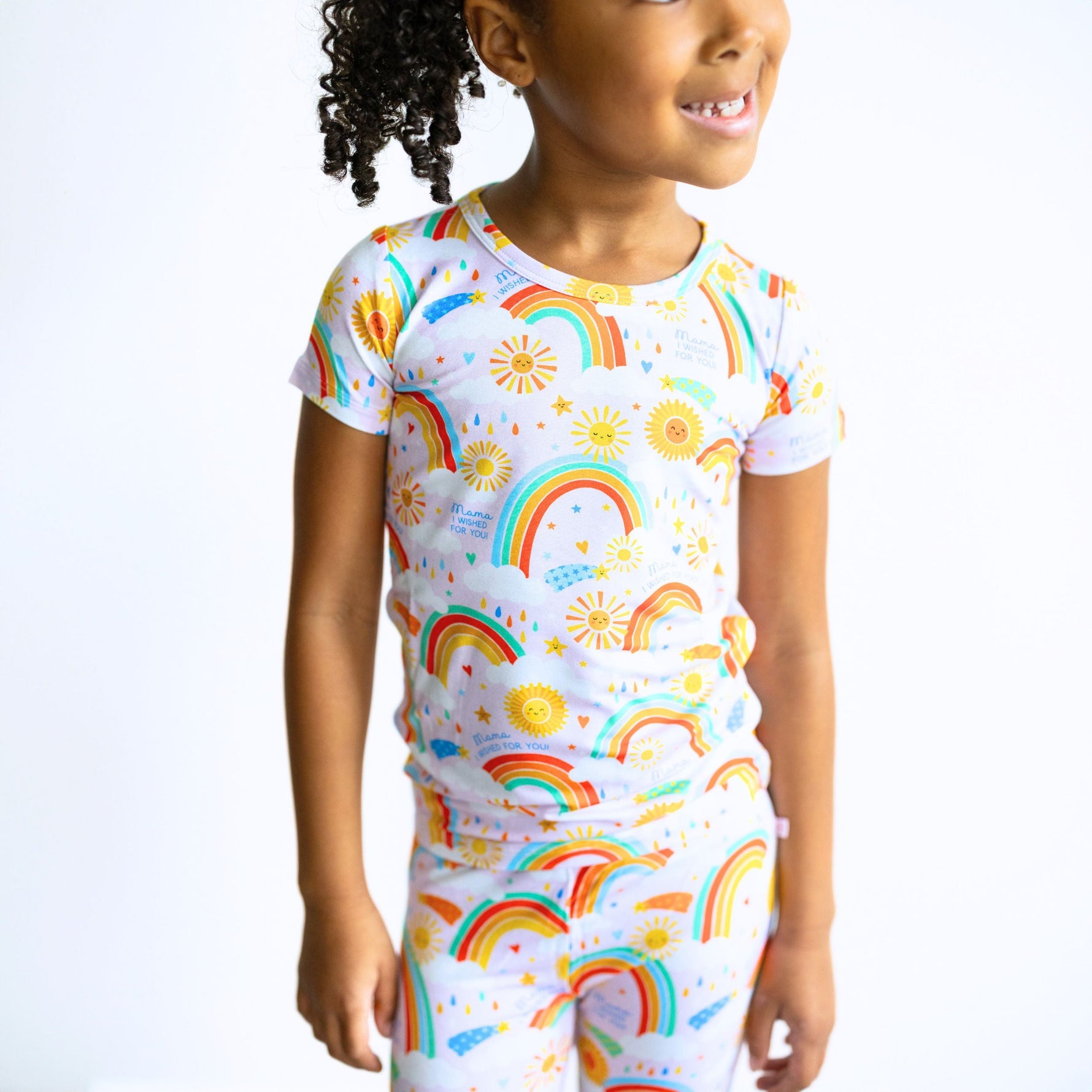 The Second-Skin 2-Piece Short Sleeve Pajama | Here Comes the Sunshine (Pink) by Raising Mama at Everetts Place