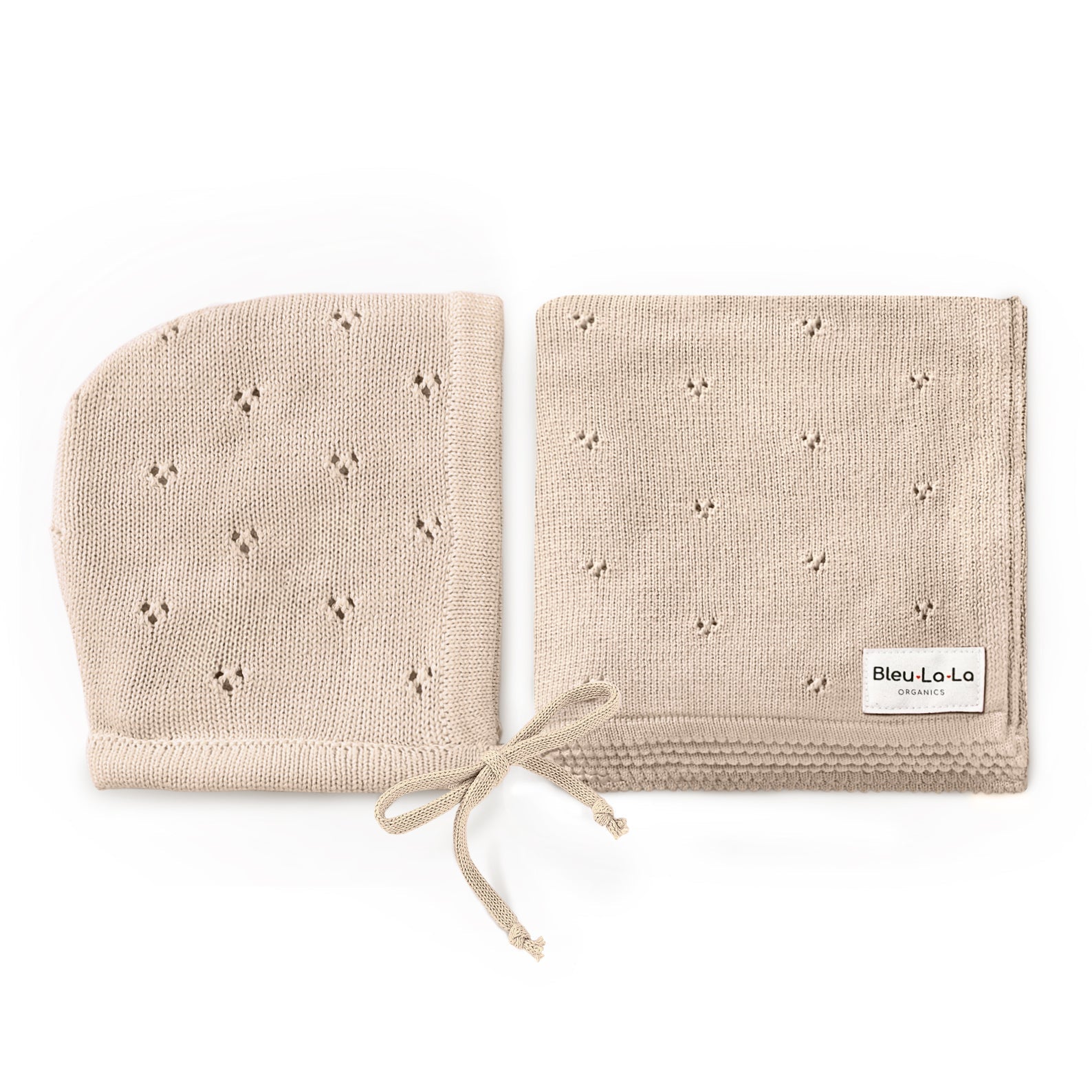 Bleu La La Organic Pointelle Swaddle Blanket and Hat Gift Set - Baby & Toddler > Swaddling & Receiving Blankets > Swaddling Blankets