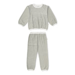 Organic Tee & Pant Slouch Set - Olive Stripes by Makemake Organics