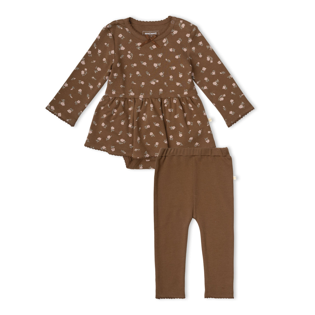 Organic Bodysuit Dress & Leggings Set - Primrose by Makemake Organics