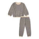 Organic Tee & Pant Slouch Set - Midnight Check by Makemake Organics