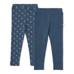 Organic Legging Set of 2 - Indigo Blossom + Navy by Makemake Organics