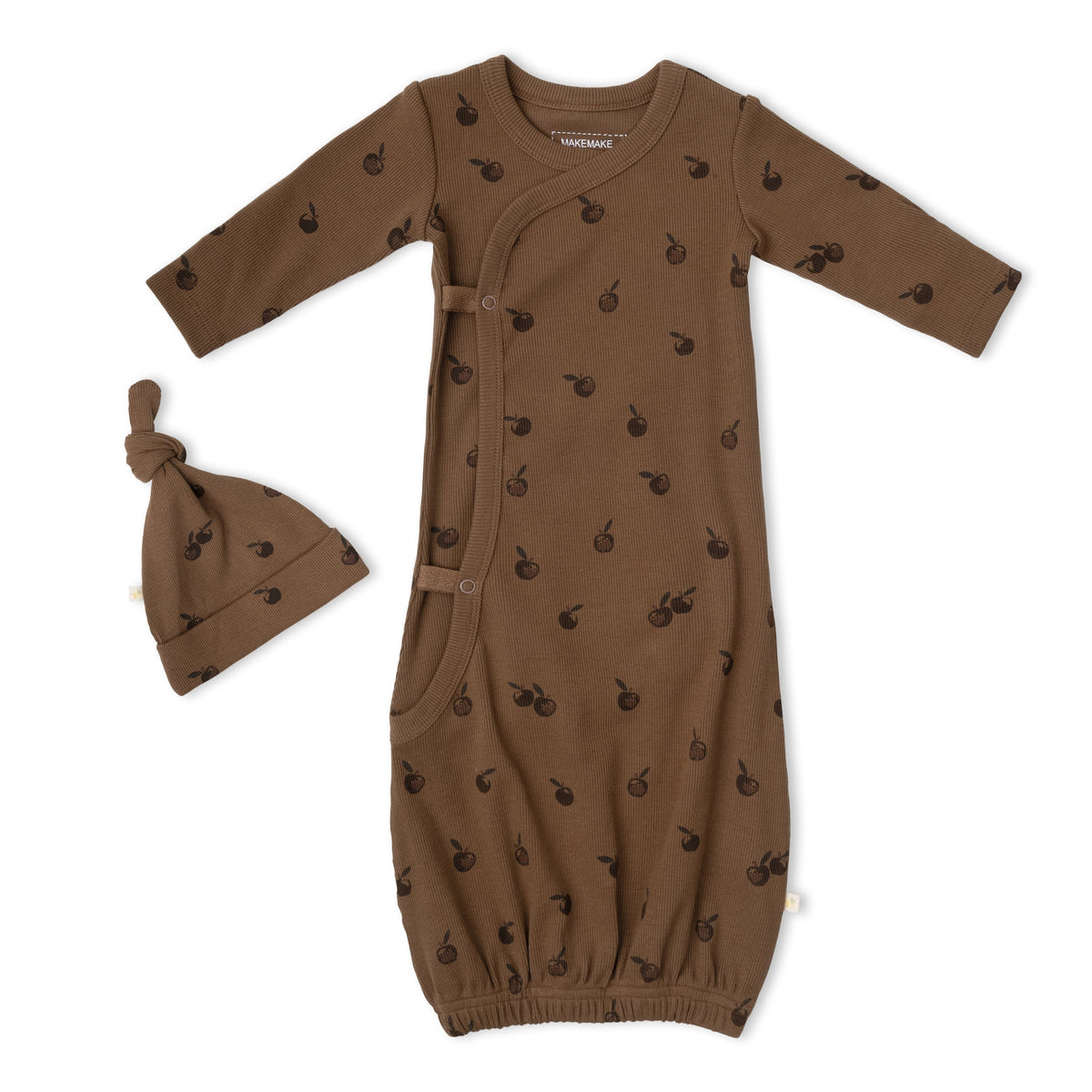 Organic Kimono Infant Sleep Gown - Apple by Makemake Organics
