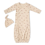 Organic Kimono Infant Sleep Gown - Tiny Bows by Makemake Organics