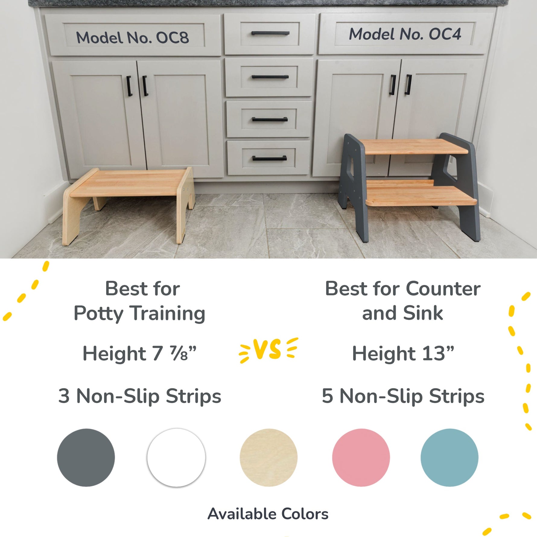 Solid Hardwood 2-Step Toddler Step Stool by Ocodile.com