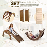 Goodevas 3in1 Montessori Climbing Set Climbing Arch Slide Board Cushion Chocolate - Baby & Toddler > Baby Toys & Activity Equipment > Baby Activity Toys