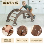 Goodevas 3in1 Montessori Climbing Set Climbing Arch Slide Board Cushion Chocolate - Baby & Toddler > Baby Toys & Activity Equipment > Baby Activity Toys
