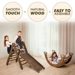Goodevas 3in1 Montessori Climbing Set Climbing Arch Slide Board Cushion Chocolate - Baby & Toddler > Baby Toys & Activity Equipment > Baby Activity Toys