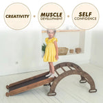 Goodevas 3in1 Montessori Climbing Set Climbing Arch Slide Board Cushion Chocolate - Baby & Toddler > Baby Toys & Activity Equipment > Baby Activity Toys