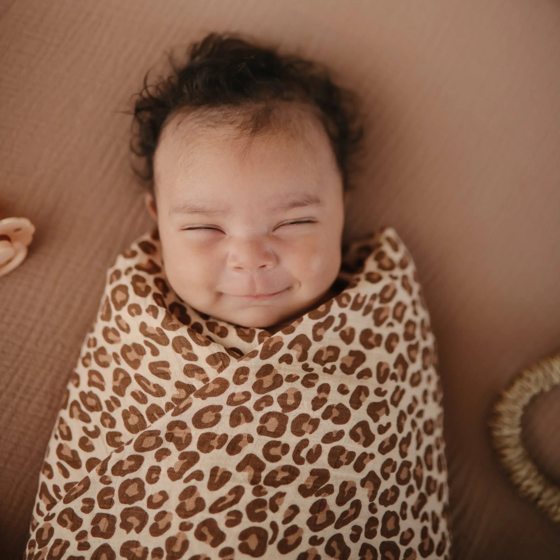 Organic Cotton Muslin Swaddle Blanket for Baby Cuddling and Nursing Mushie