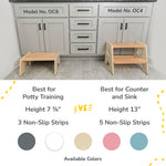 2-Step Wooden Stool for Toddlers(Step Stool for Children Ages 2+) by Ocodile.com at Everetts Place