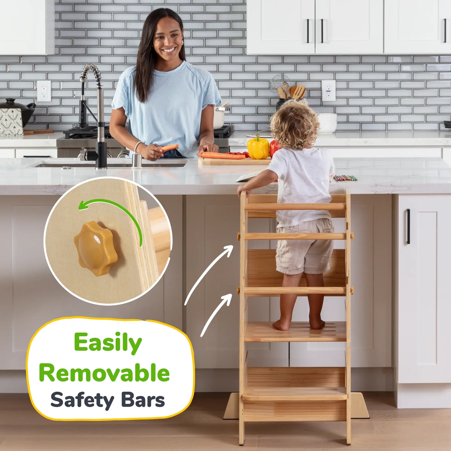 Toddler Standing Tower with Safe Climbing Bars for Independent Learning Ocodile.com