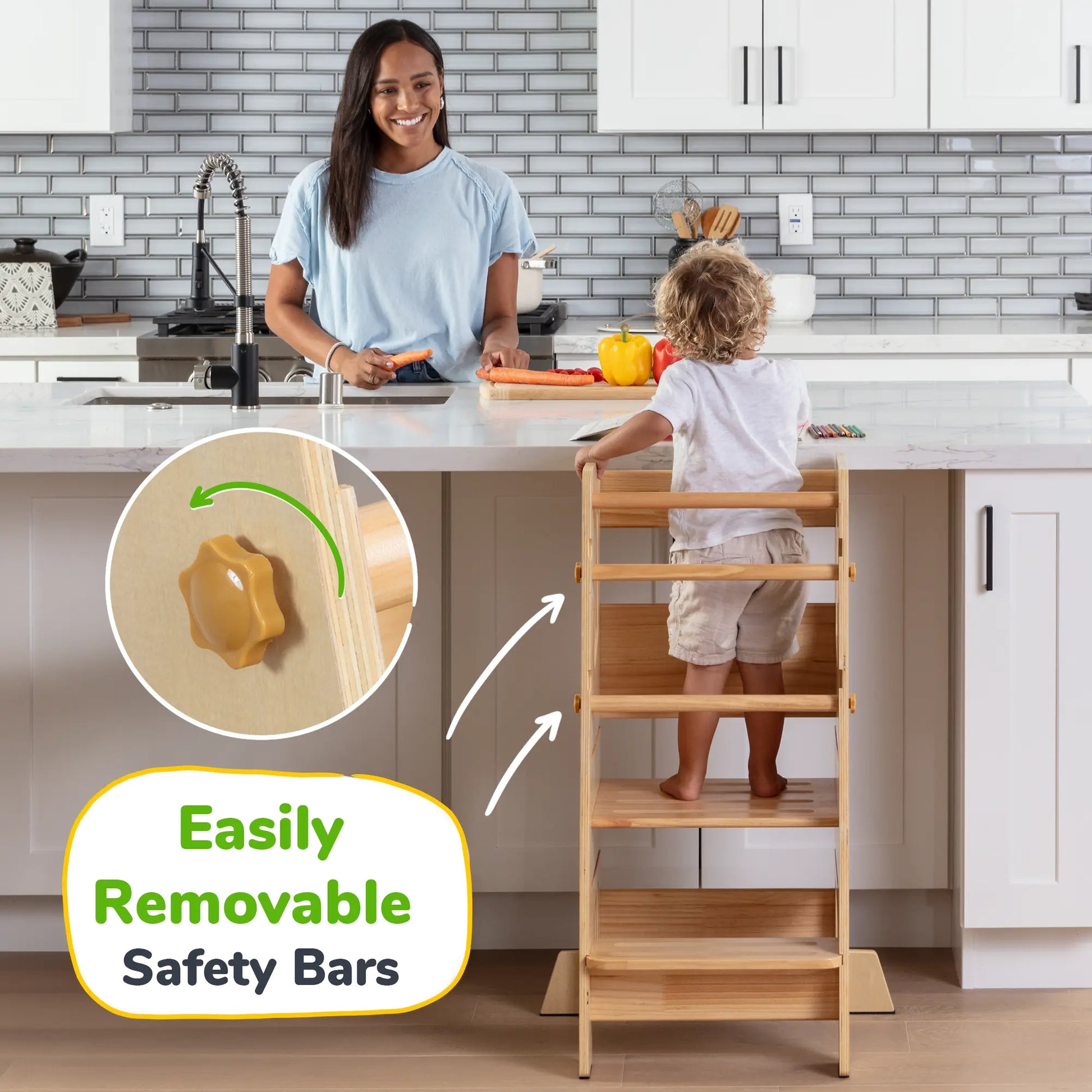 Toddler Standing Tower with Safe Climbing Bars for Independent Learning Ocodile.com