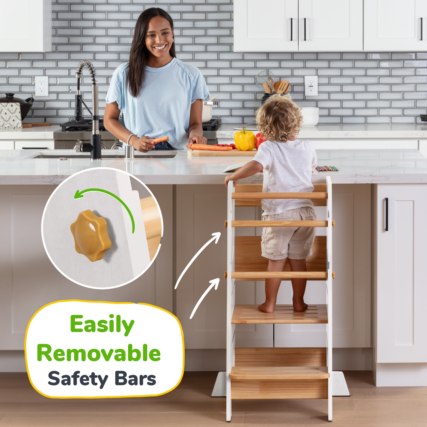 Toddler Tower - Adjustable Kitchen Stool Helper by Ocodile.com