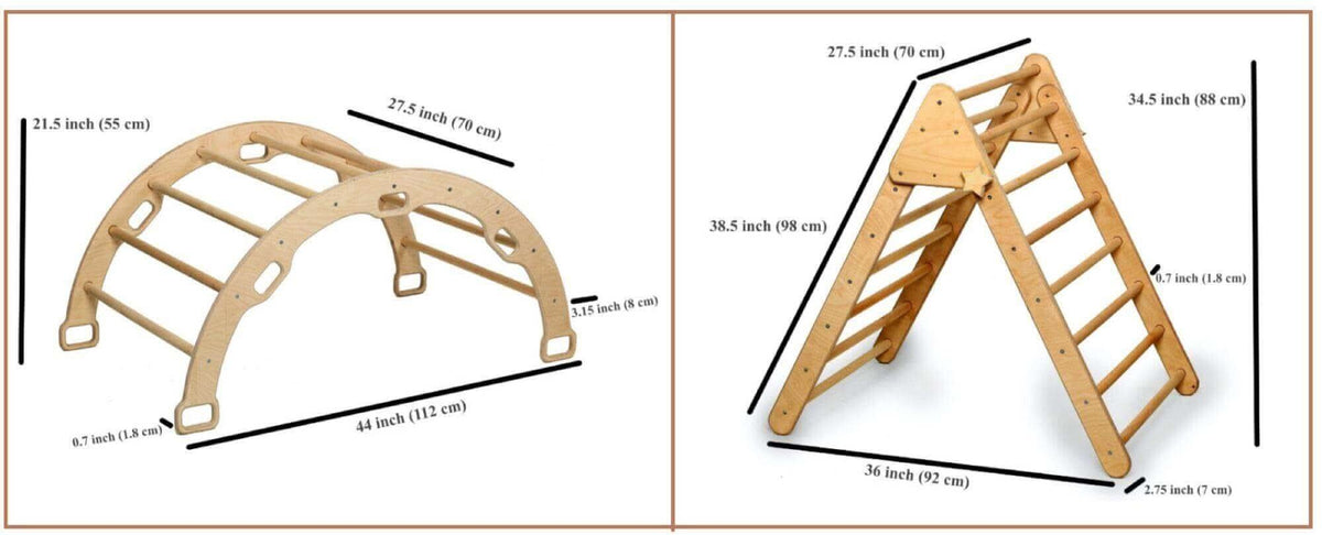 Climbing Triangle & Arch Rocker Set - 4-Piece Indoor Play by Kidodido