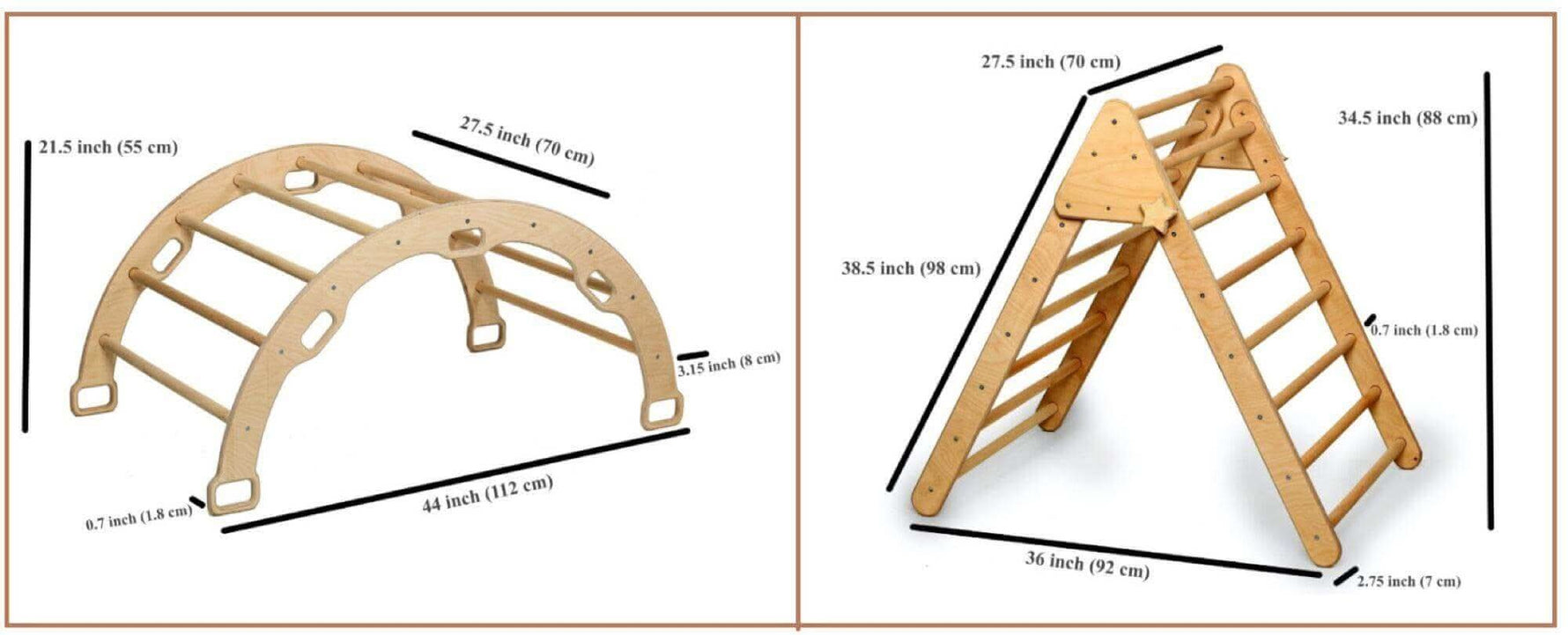 Climbing Triangle & Arch Rocker Set - 4-Piece Indoor Play by Kidodido