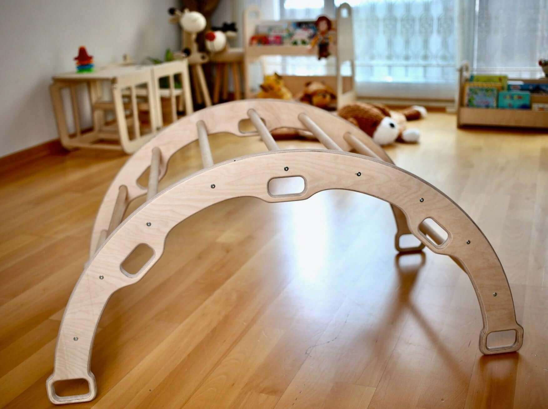 Climbing Triangle & Arch Rocker Set - 4-Piece Indoor Play by Kidodido