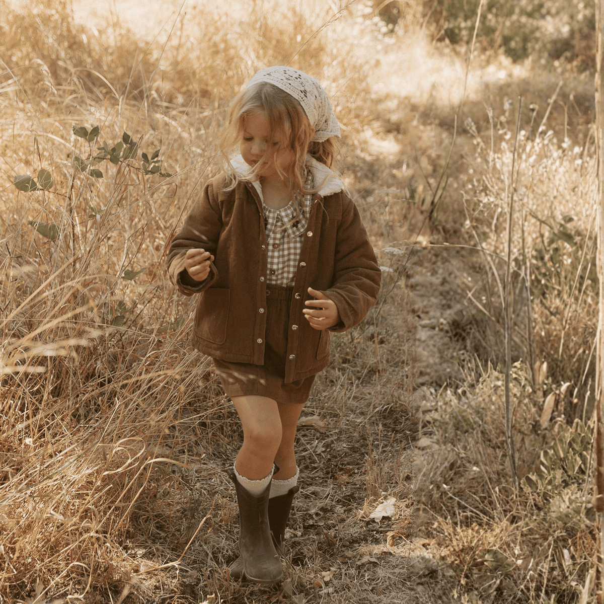 Organic Corduroy Front Pocket Jacket - Brown by Makemake Organics