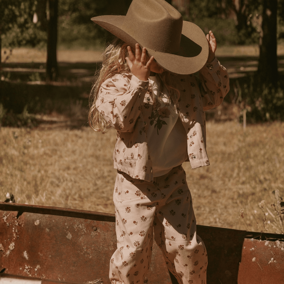 Organic Twill Barrel Pants - Rosebud by Makemake Organics