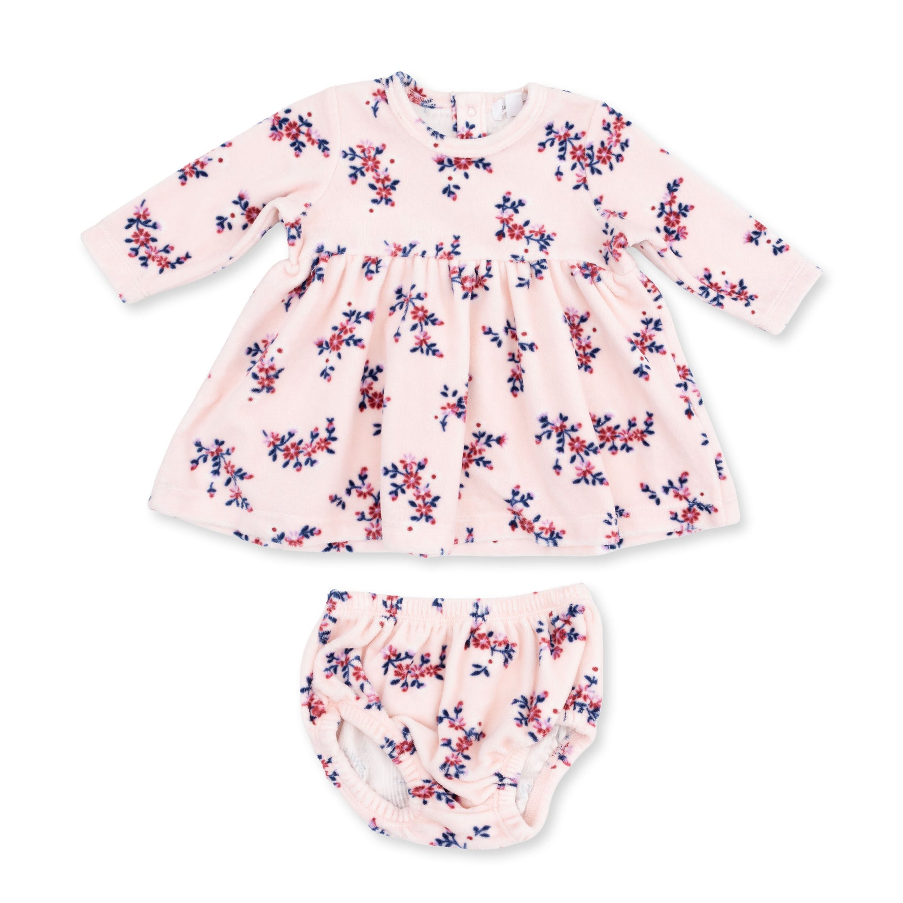 Nora Floral Velour - Long Sleeve Empire Waist Dress and Bloomer by Angel Dear