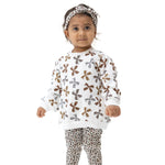 Oversized baby sweatshirt in organic French terry with an allover leopard print and relaxed fit