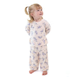 Baby two-piece set with oversized floral velour sweatshirt and matching wide leg pants