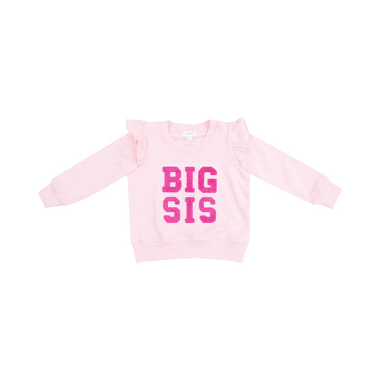 Ruffle Sweatshirt Sibling Big Sis Applique Cozy French Terry Fabric Angel Dear