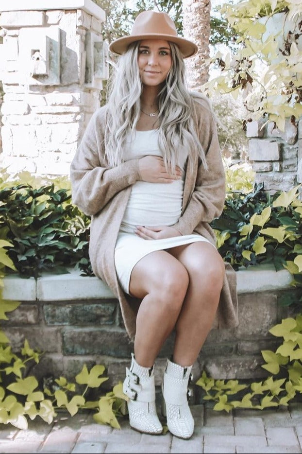 Sleeveless Ruched Fitted Maternity Dress by PinkBlush