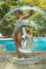 Girls Floral Graphic Print One Piece Swimsuit Multicolor Crew Kids NY by Crew Kids NY at Everetts Place