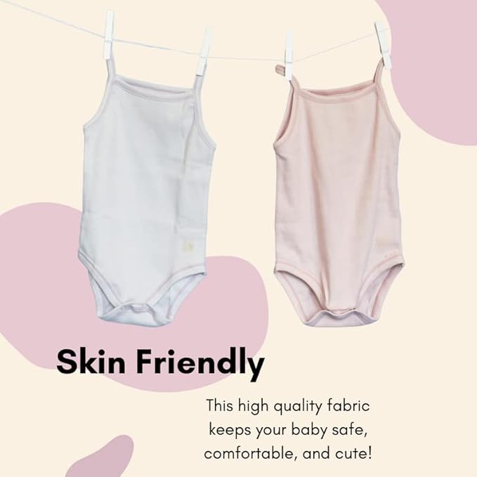 Feathers USA Baby Tank Top Bodysuits 2 Pack With Gentle Cotton For Baby Girls by Feathers USA at Everetts Place