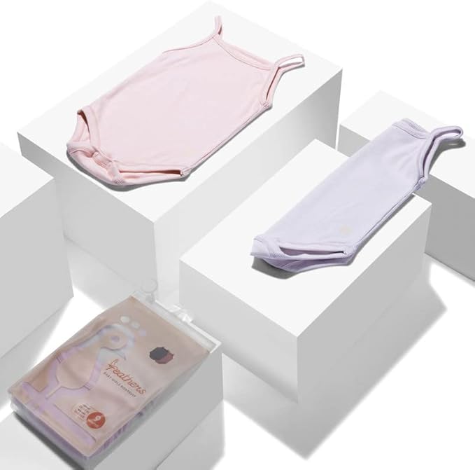 Feathers USA Baby Tank Top Bodysuits 2 Pack With Gentle Cotton For Baby Girls by Feathers USA at Everetts Place