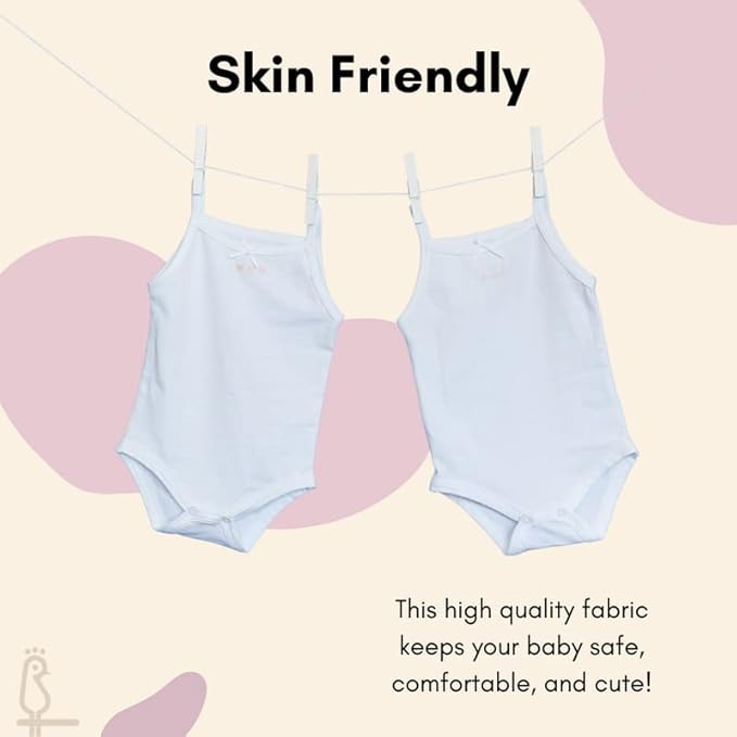 Feathers USA Baby Tank Top Bodysuits Ultra Soft Cotton 2 Pack for Baby Girls by Feathers USA at Everetts Place