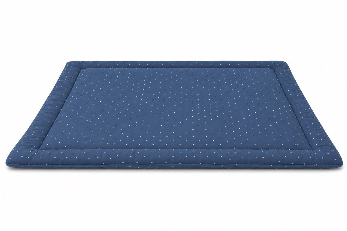 Denim Dot Padded Baby Play Mat by Little Mae & Co
