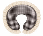 Gingham Ivory Eyelet Ruffle Original Nursing Pillow Cover by Little Mae & Co