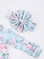 Clover Cottage Rosebud Mint baby gown with matching headband for newborns.