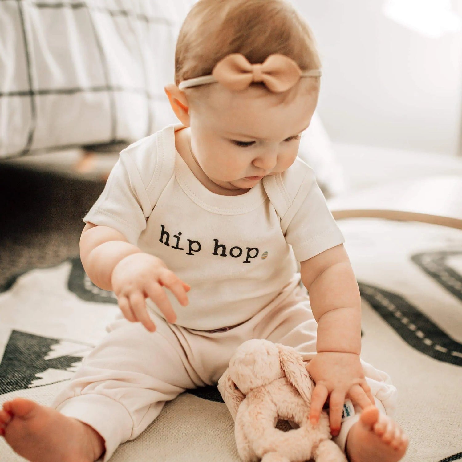 Finn Emma Graphic Bodysuit Organic Cotton With Easy Snaps For Babies Buttery Soft Non Toxic Dyes Easter Ready Finn + Emma 