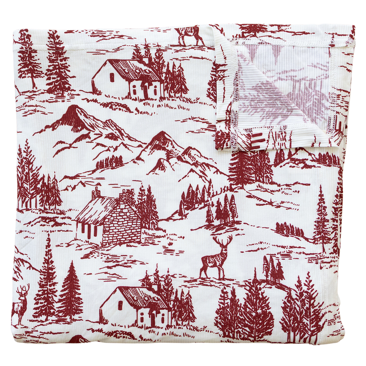 Holiday Toile Ribbed Bamboo Swaddle by Mebie Baby