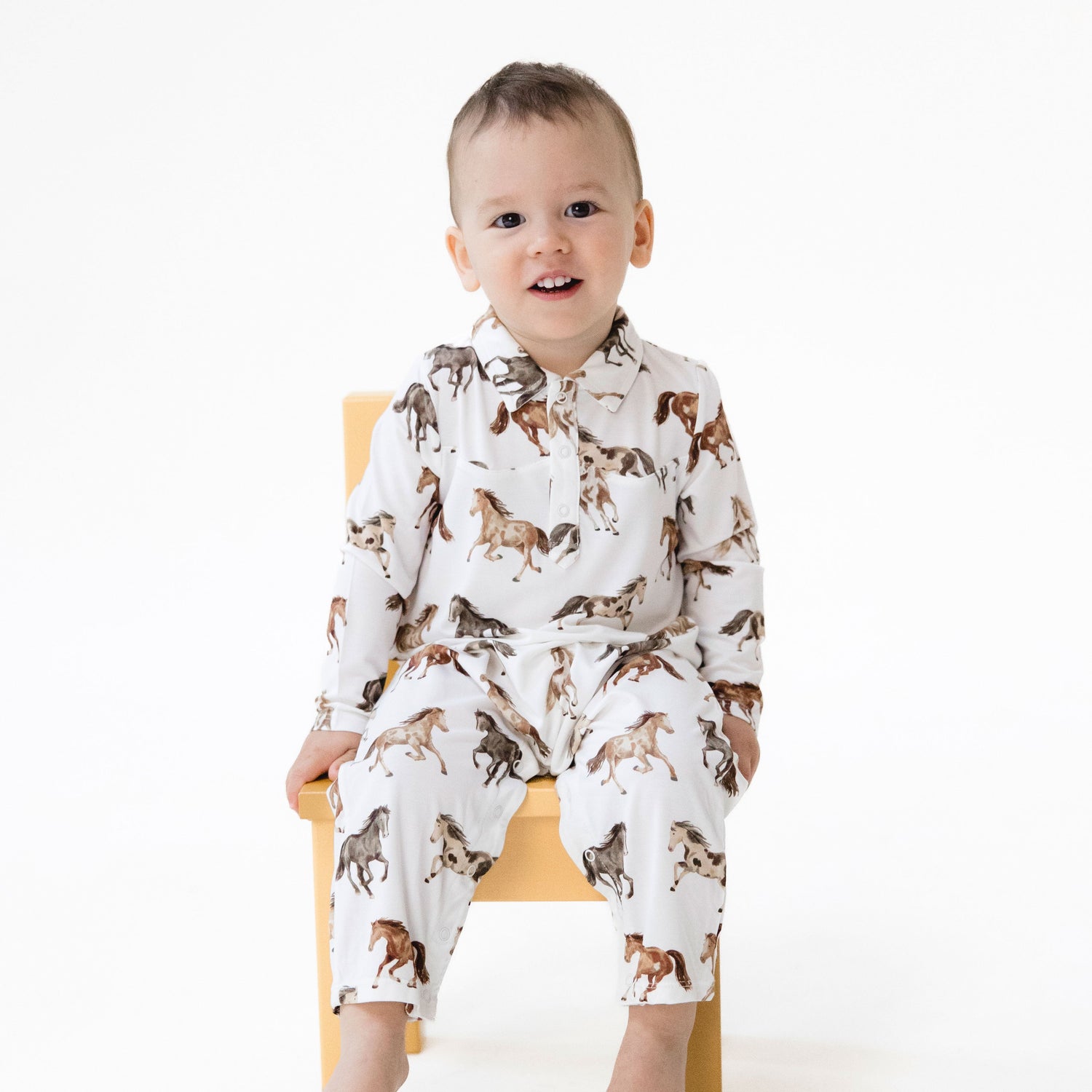 Wild Horses - Long Sleeve Cowboy Romper